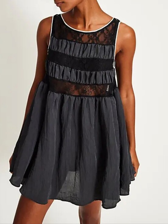 Free People Dresses & Skirts - Free People NWOT Current Obsession Mini Slip in Black sz SML